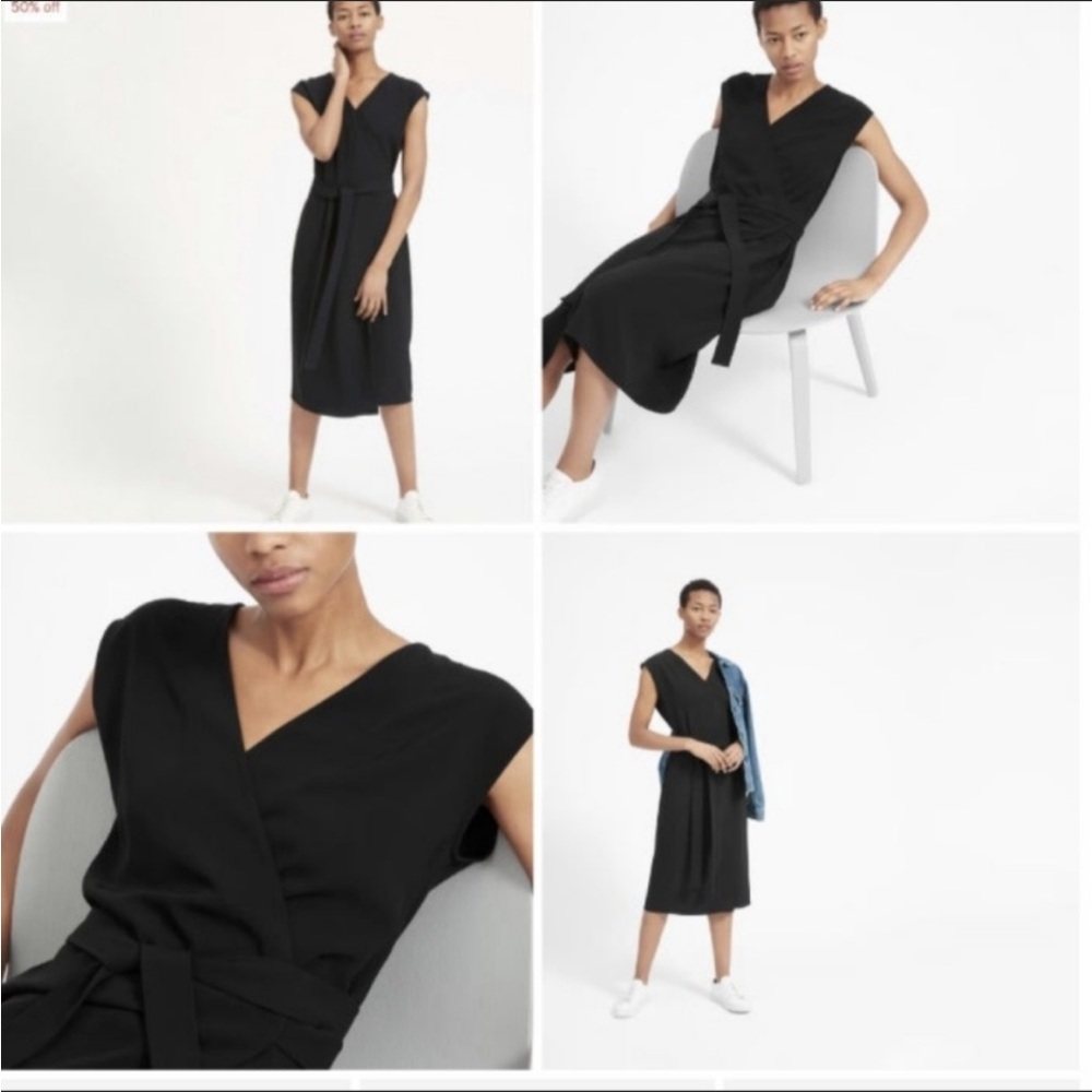 Everlane GoWeave Black Cap Sleeve dress size 6